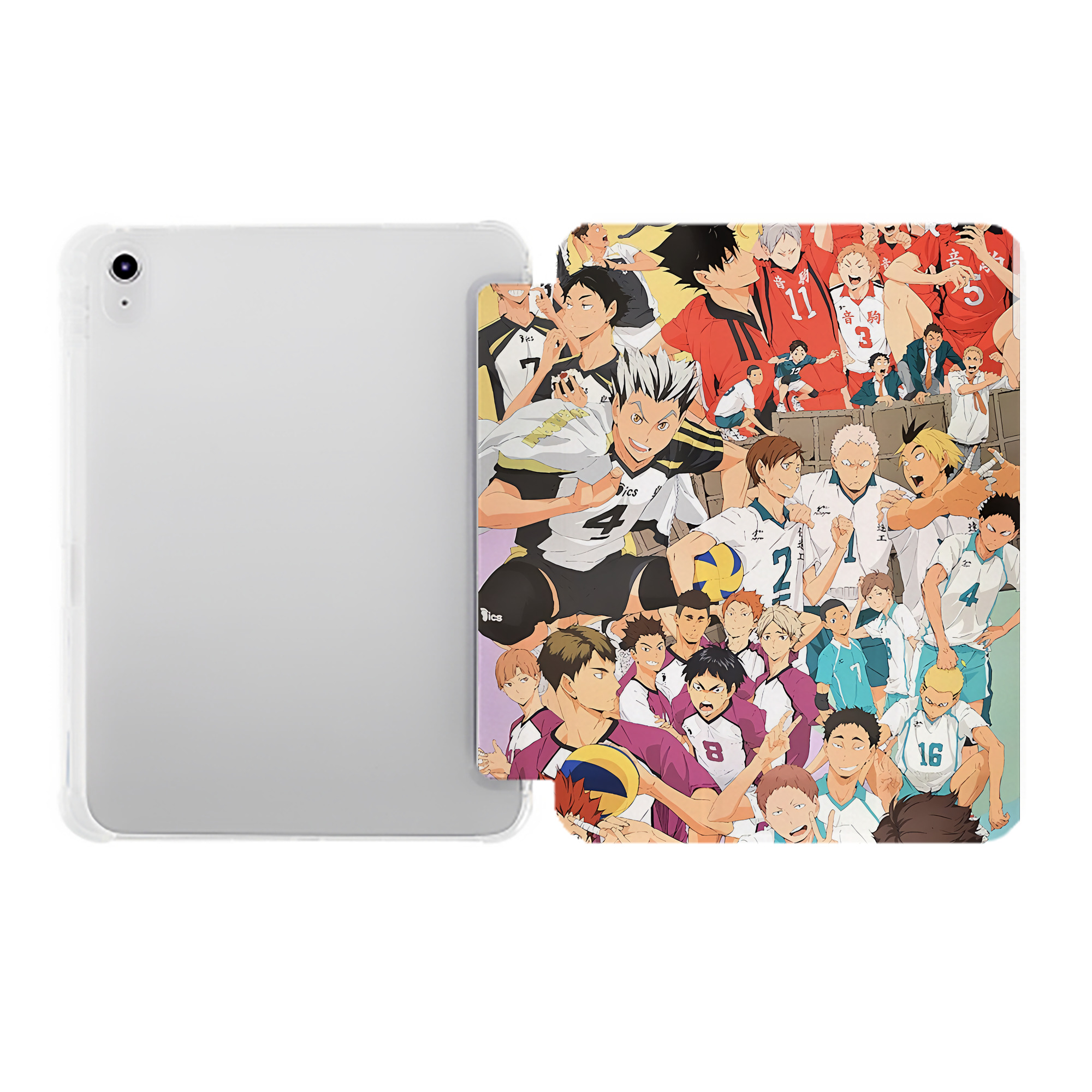 （画像用） ハイキュー!! Haikyu!! IPad ケース ペン収納付き 三つ折りスタンド PUレザー×シリコン 対応機種9.5/10.5/10.9インチ